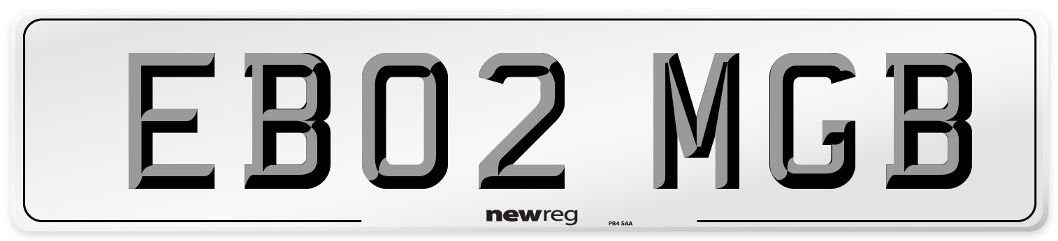 EB02 MGB Number Plate from New Reg